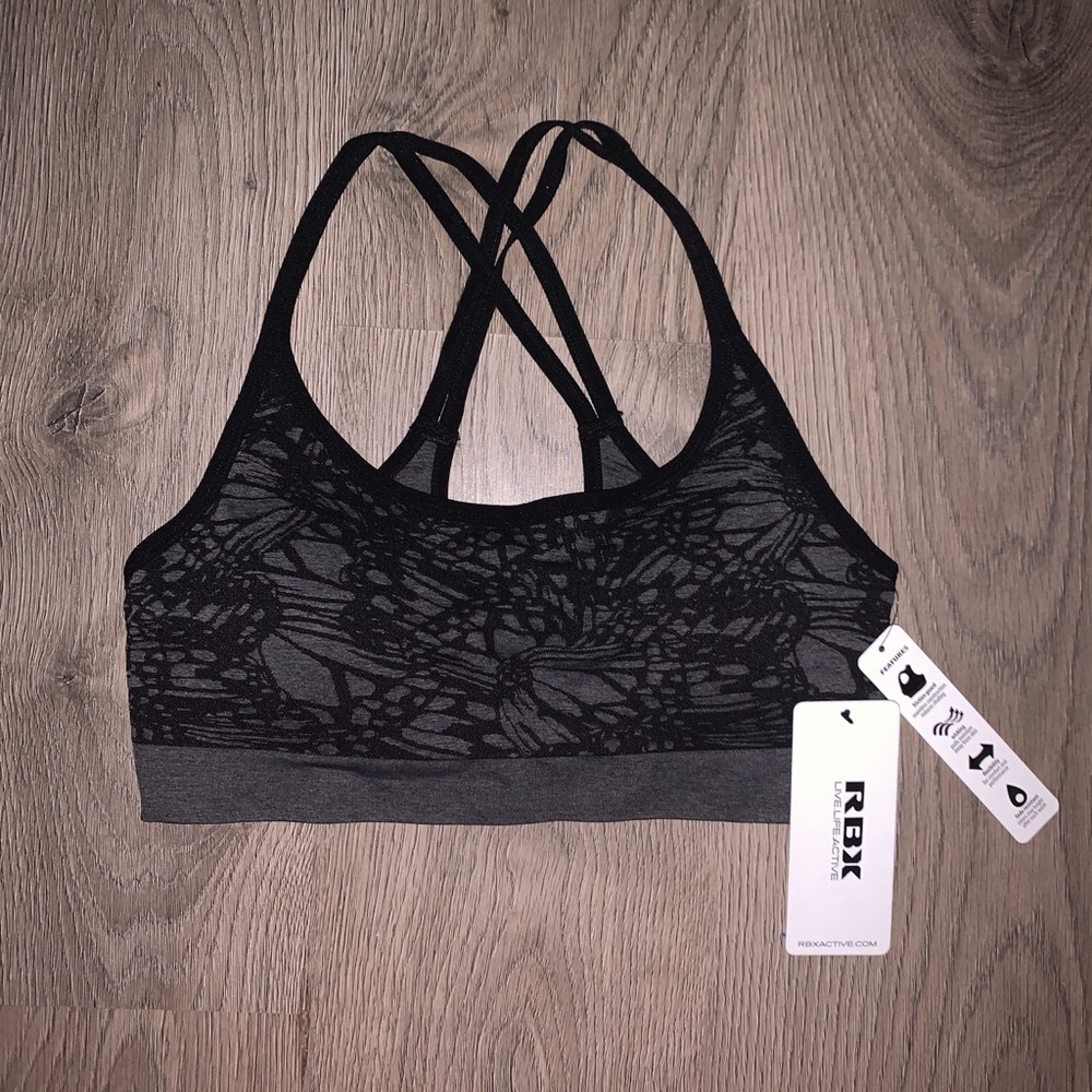 RBX Sports Bra Women’s Size XL Black & Gray